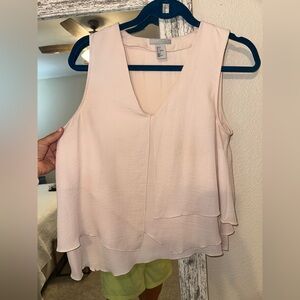 H&M Light Pink Layered Sleeveless Blouse